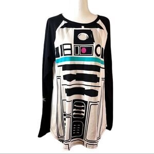 Star Wars Lucasfilm LTD nightshirt R2 D2 long sleeve scoopneck tapered hem SZ XL